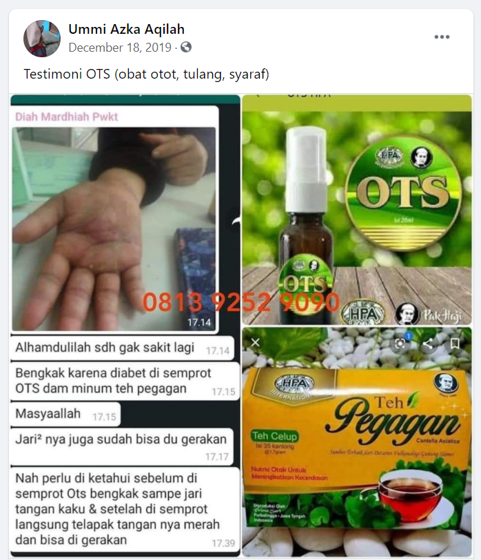 Testimoni OTS Spray